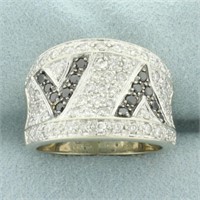Blank and White Pave Set Diamond Ring in 14k White
