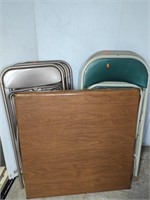 FOLDING CHAIRS AND TABLE