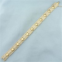 3ct Diamond Track Link Bracelet in 14k Yellow Gold