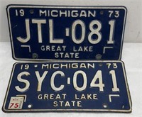 1973 Michigan plates