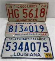 1974/84/92 usa plates