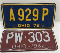 1962/72 Ohio plates