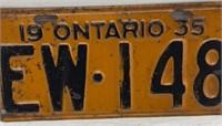 1935 Ontario plate
