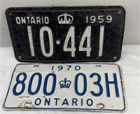 1959/70 ontario plates
