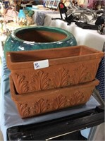 Two piece terra-cotta planters