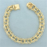 Double Link Charm Bracelet in 14k Yellow Gold