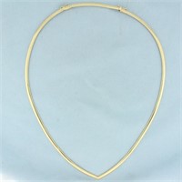 Italian V Shaped Neck Omega Necklace with Extender