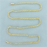 20 Inch Rope Link Chain Necklace in 14k Yellow Gol