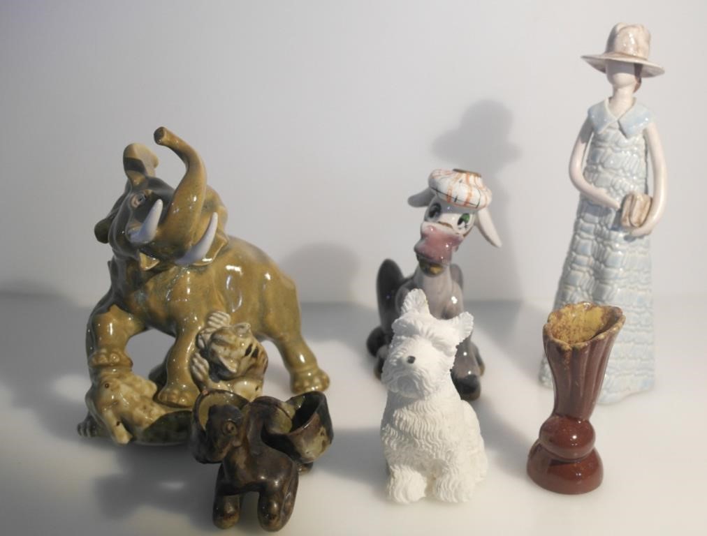 ASSTD FIGURINES-DONKEY, ELEPHANT ETC