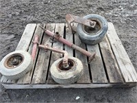 Skid- gage wheels, large caster, trailer jack