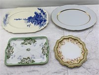14.5in -  4 vintage  decorated plates