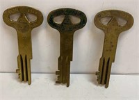 (3) Vintage Folger Adams United Prison Keys