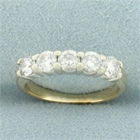 5 Stone Diamond Wedding or Anniversary Ring in 14k