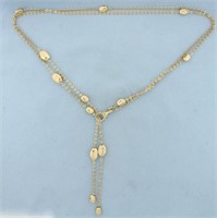 Italian Double Layer Station Necklace or Y Lariat