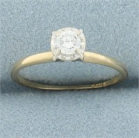 Diamond Solitaire Engagement Ring in 14k Yellow an