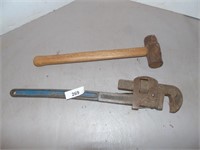 2" x 5" Sledge Hammer & Pipe wrench 24"