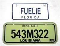 2 Metal Miniature License Plates