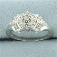 Diamond Cluster Cocktail Ring in 10k White Gold