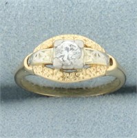 Vintage Diamond Ring in 14k Yellow and White Gold