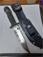 Knife w/ Compass Handle, Sharping Stone, and