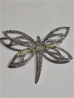 Swarovski silver tone dragonfly pin brooch