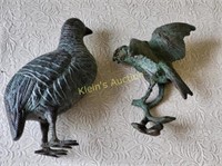 bronzed birds lot of 2 antique vtg weathervane?