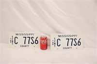 Pair of Mississippi Tax Exempt Licenses Plates