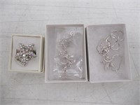 (3) Assorted Rhinestone Starfish Jewelry,