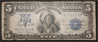 1899 $5 Indian Chief Silver Certificate FR-281