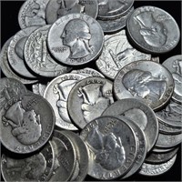 Roll of 40 Silver Washington Quarters Mixed Dates