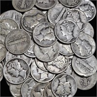 Roll of 50 Mercury Dimes - Mixed Dates