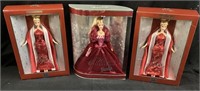 (3) HOLIDAY BARBIE DOLLS, NEW IN BOX