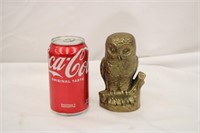 Vintage Brass Owl Perched on Branch