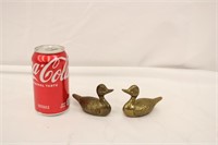 Pair of 2.75" Vintage Solid Brass Ducks
