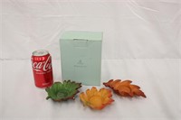 3 Party Lite Leaf Candle Holders