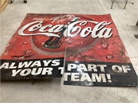 2 piece Coca Cola sign 8ftx8ft has damage see