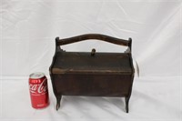 Vintage Wooden Sewing Box, As Is