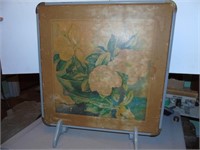Antique Card table w wooden stand