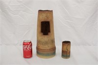 JH Boone Lan Spurger Signed Pottery Candle Chimney