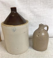 2) Vintage Stoneware Wisky/ Wine Jugs