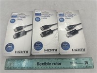 Lot of 3-6ft Philips Display Port  to HDMI Cable