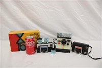 2 Kodak Film Cameras & Polaroid Camera ~ Read
