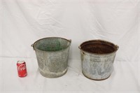 2 Vintage Metal Buckets, As Is