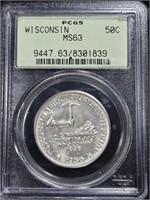 1936 Wisconsin Commemorative Half Dollar PCGS MS63
