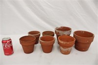 7 Terra Cotta Flower Pots, Used