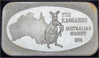 1974 Australia Kangaroo 1 OZT .999 Silver Art Bar