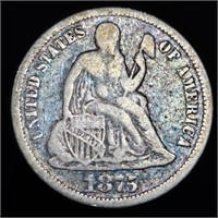 1875 Seated Liberty Dime - Gorgeous Toning!