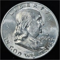 1960-D Franklin Silver Half Dollar - BU Beauty