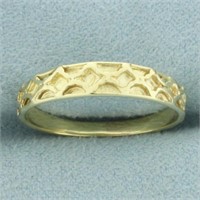 Geometric Pattern Band Ring in 14k Yellow Gold