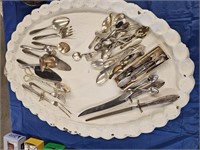 TRAY LOT CUTLERY , COLLECTOR SPOONS